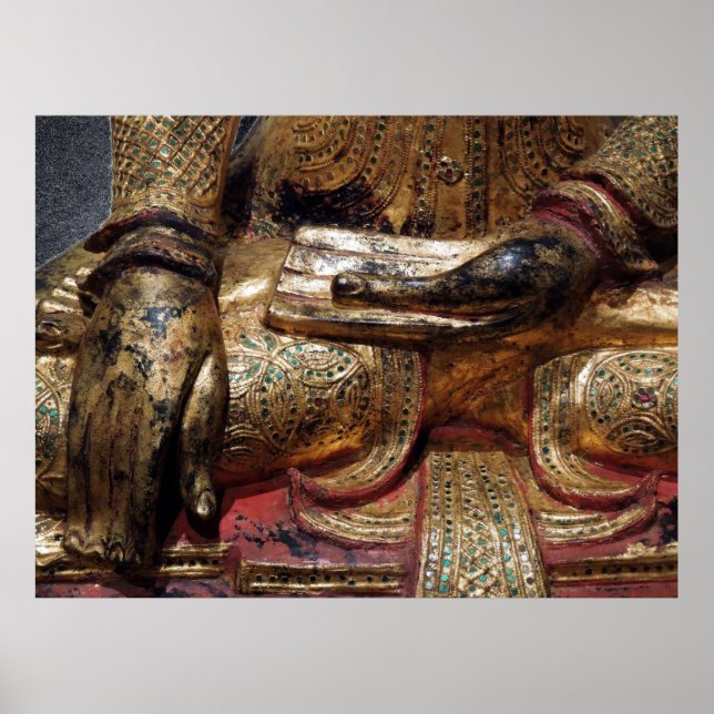 Poster Bouddha Terre Touchant Mudra (Devant)