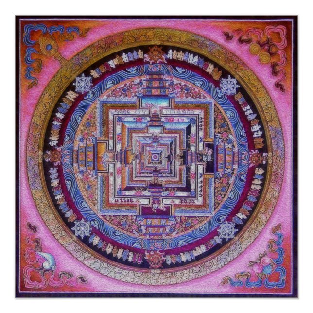 Poster Bouddhisme tibétain Kalachakra Sera - Mandala (Devant)