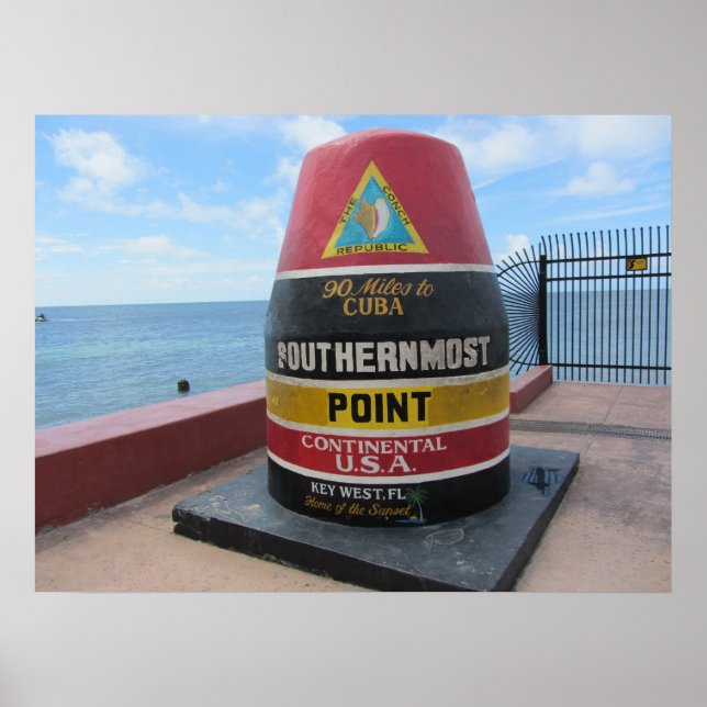 Poster Bouée Key West Historic Southernmost Point (Devant)