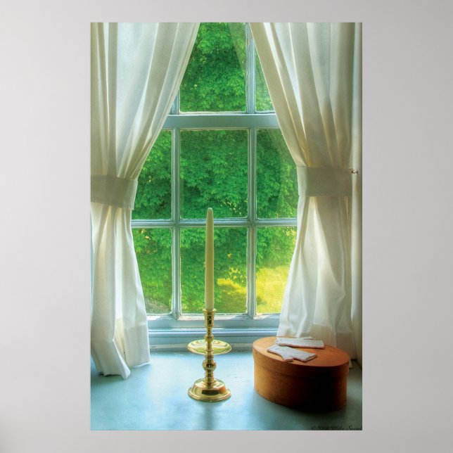 Poster Bougie - Vie morte dans une fenêtre (Devant)
