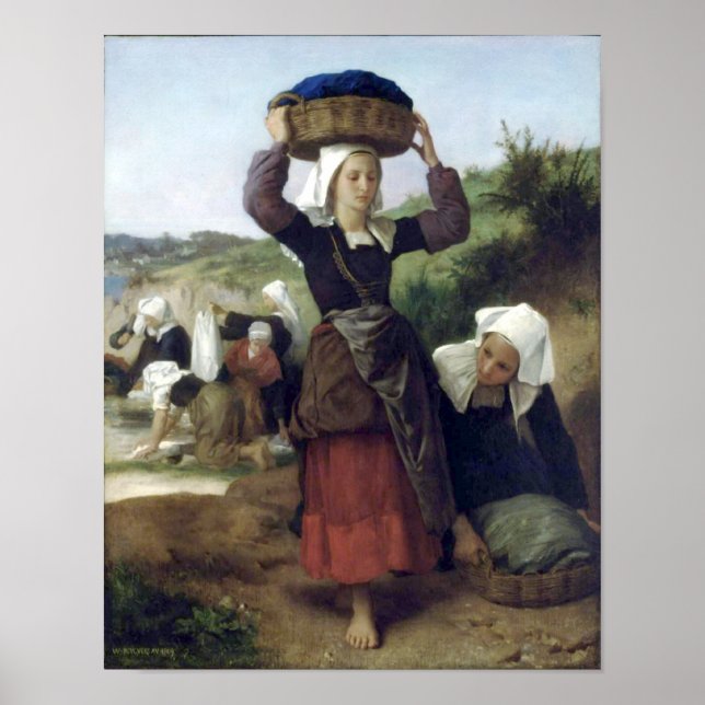 Poster Bouguereau - Lavandieres de Fouesnant (Devant)