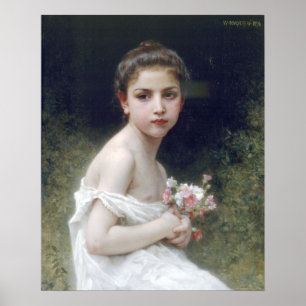 Poster Bouguereau - Petite Fille au Bouquet