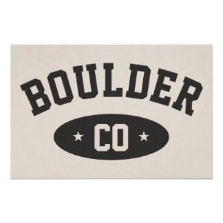 Poster Boulder Colorado Vintage Sporty Typography Print
