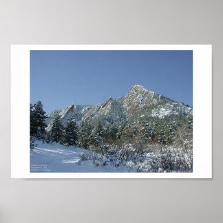 Poster Boulder Flatirons en neige