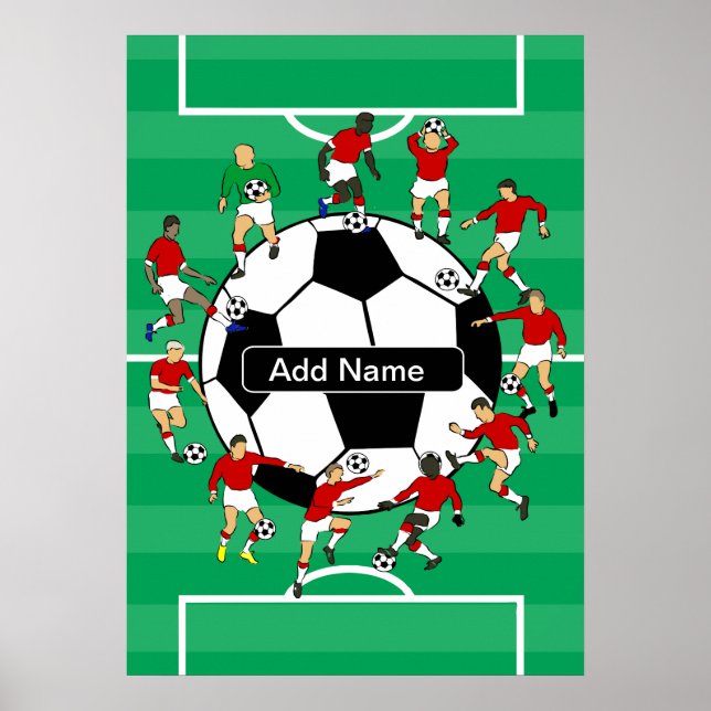 Poster Boule de football et joueurs personnalisés (Devant)