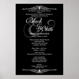 Poster Boule de gala noir et blanc danse sur mesure poste