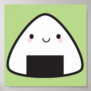 Poster Boule de riz Kawaii Onigiri