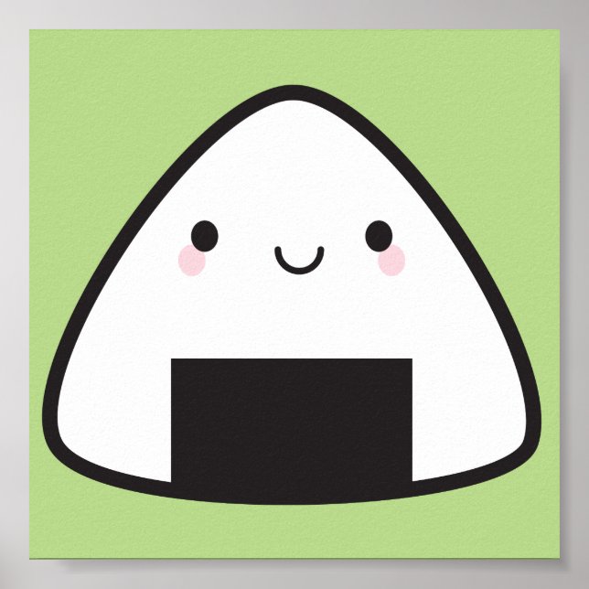 Poster Boule de riz Kawaii Onigiri (Devant)
