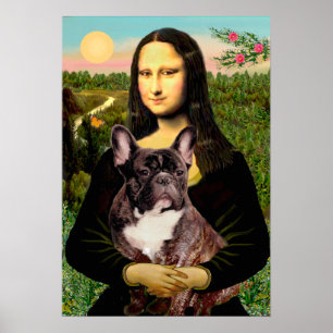 Poster Bouledogue français (bringé) - Mona Lisa
