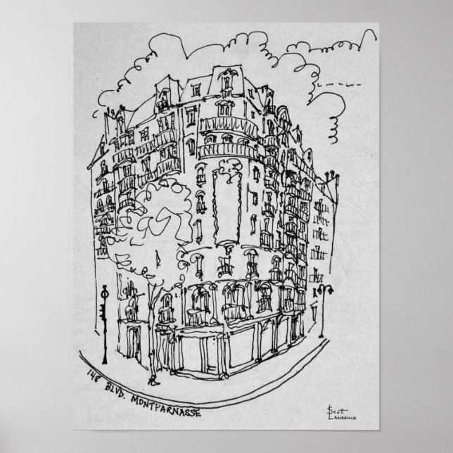 Poster Boulevard Montparnasse | Paris, France (Devant)