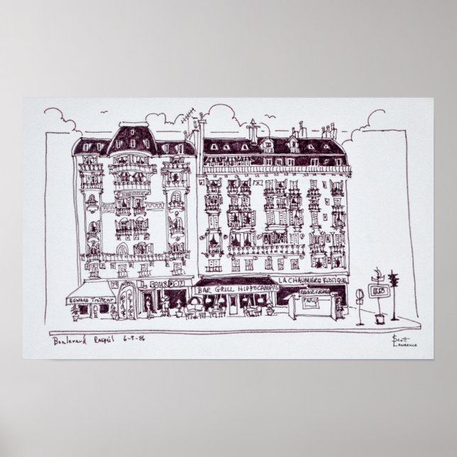 Poster Boulevard Raspail, Paris, France (Devant)