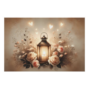 Poster Bouquet de lanterne rose Glow