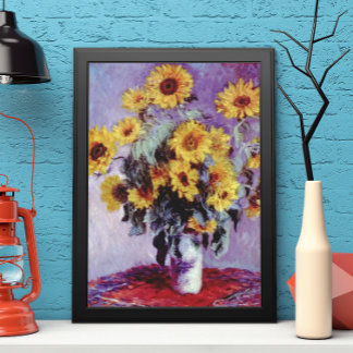 Poster Bouquet de tournesols de Claude Monet, Art Vintage