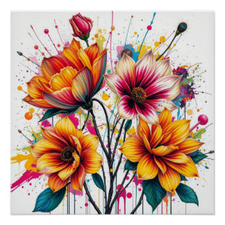 Poster bouquet wall art