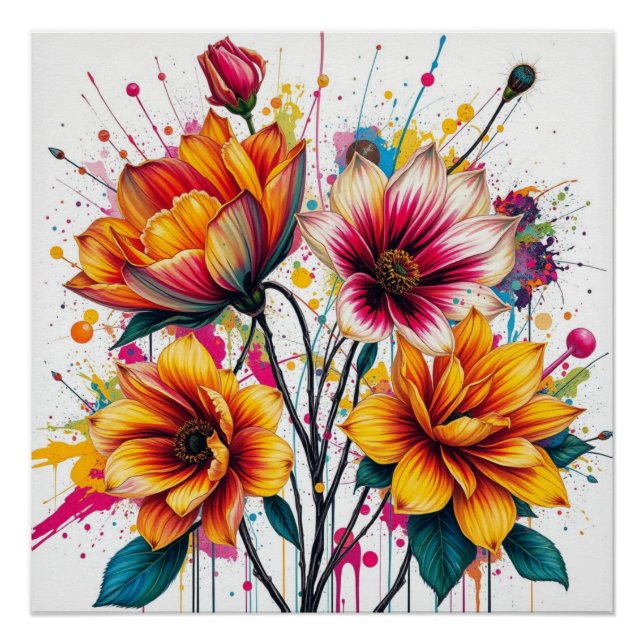 Poster bouquet wall art (Devant)