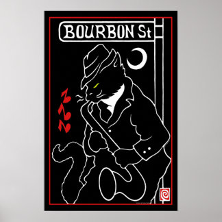 Poster "Bourbon St. Cat"