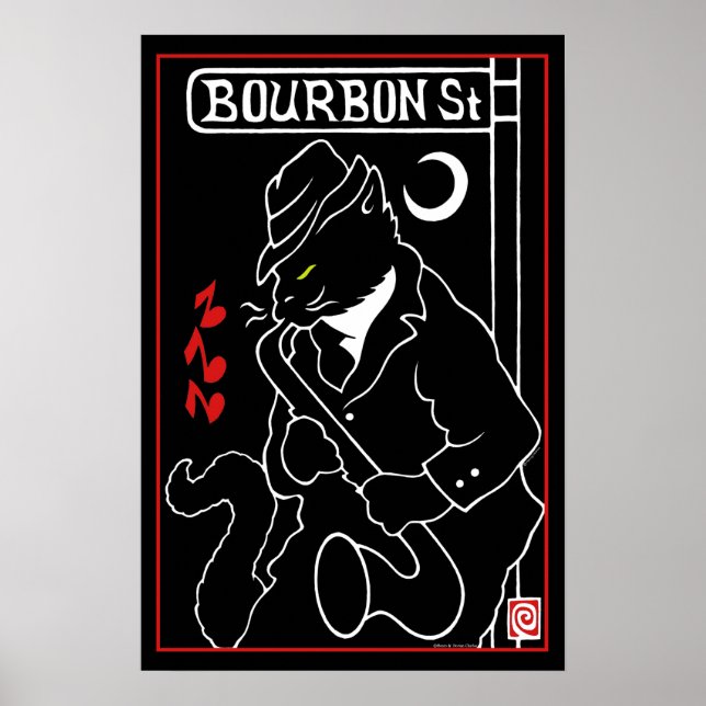 Poster "Bourbon St. Cat" (Devant)