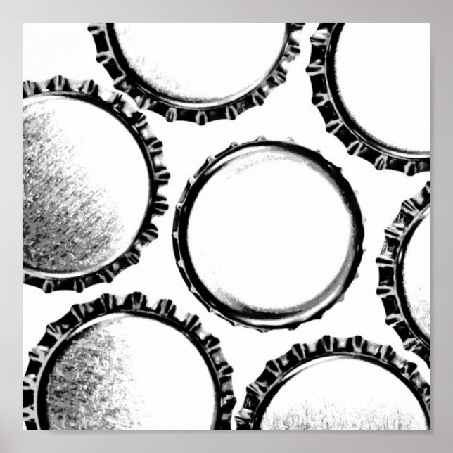 Poster Bouteille Art Casquette - Aimer la bière (Devant)