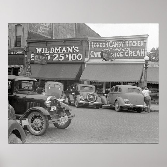 Poster Boutique de confiseries et de glaces, 1938. Photo  (Devant)