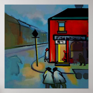 POSTER BOUTIQUE DE POISSON ET DE PORC