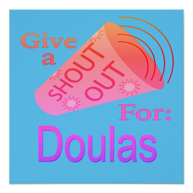 Poster Bouton crier pour Doulas (Devant)