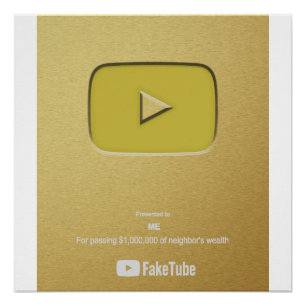 Poster Bouton Gold Play FakeTube