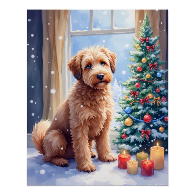 Poster Bouvier des Flandres de Noël Cozy Art (Devant)