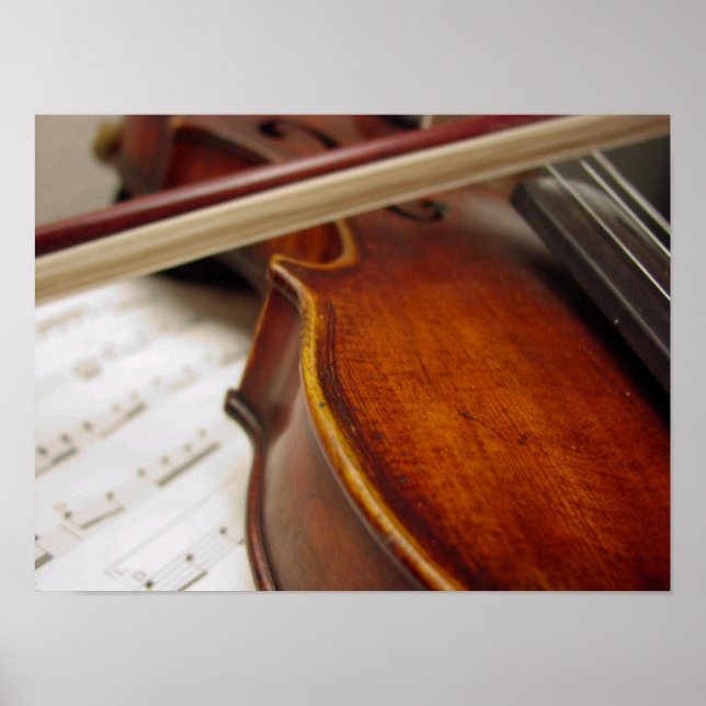 Poster Bow violon & Partition (Devant)