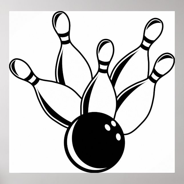 Poster Bowling à dix broches (Devant)