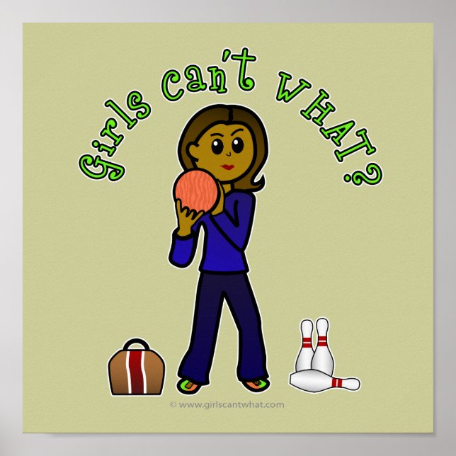 Poster Bowling pour femmes sombres (Devant)