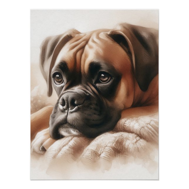 Poster Boxer Dog : Maître de Chill & Expert Snuggler (Devant)