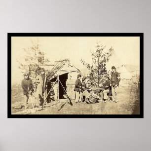 Poster Boys Drummer hors service Jouer aux cartes 1862