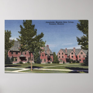 Poster Bozeman, Montana - Dortoirs au Montana State