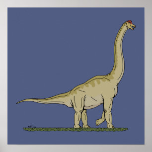Poster Brachiosaure dinosaure jurassique