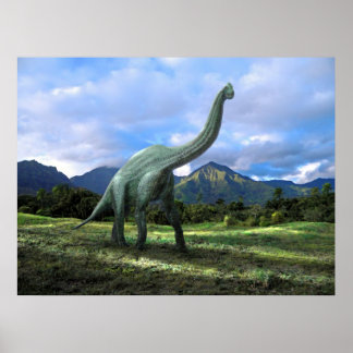 Poster ~ Brachiosaurus Dinosaure Dans Le pré