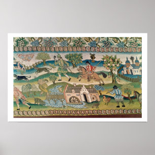 Poster Bradford Table Carpet, détail des scènes de l rura