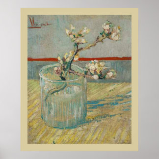 Poster Branche d'amande en fleurs par Vincent van Gogh
