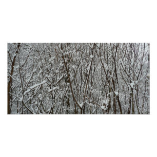 Poster Branches couvertes de neige Abstraite hivernale