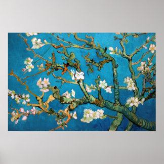 Poster Branches d'amandes en détail de fleurs, Van Gogh