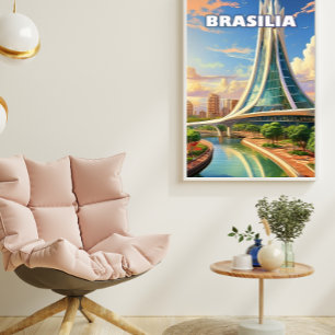 Poster Brasilia, a modern city
