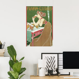 Poster Brasserie Fraikin-Courard Vintage Art Nouveau Beer