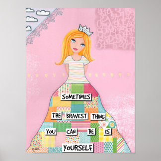 Poster Brave Girl - Art pour filles et femmes