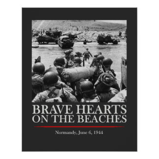 Poster Brave Hearts On The Beaches - WW2 D-day