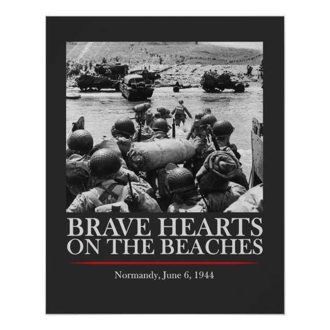 Poster Brave Hearts On The Beaches - WW2 D-day (Devant)
