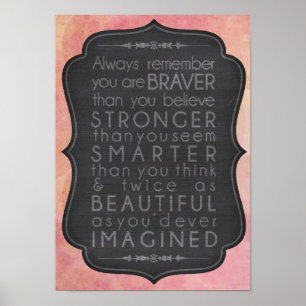 Poster Braver plus fort Smarter et belle inspiration