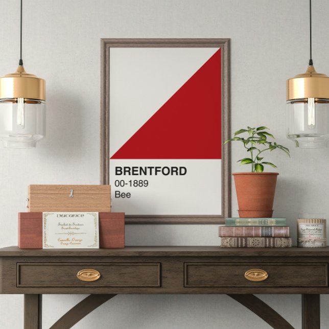 Poster Brentford Bee Rouge et Blanc - Pleine Largeur (Créateur téléchargé)