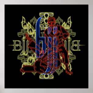 Poster brésilien Jiu Jitsu Red Fighters