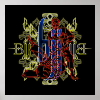 Poster brésilien Jiu Jitsu Red Fighters