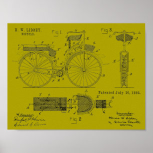 Poster Brevet d'art de 1894 pour bicyclettes militaires I