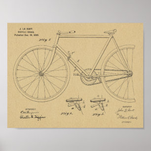 Poster Brevet d'art de 1899 pour freins à bicyclette Impr